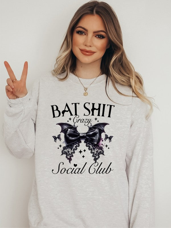 Bat Shit Crazy Social Club Graphic Sweatshirt (PLUS)