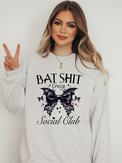 Bat Shit Crazy Social Club Graphic Sweatshirt (PLUS)