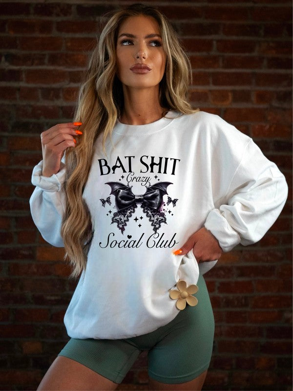 Bat Shit Crazy Social Club Graphic Sweatshirt (PLUS)