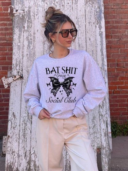 Bat Shit Crazy Social Club Graphic Sweatshirt (PLUS)