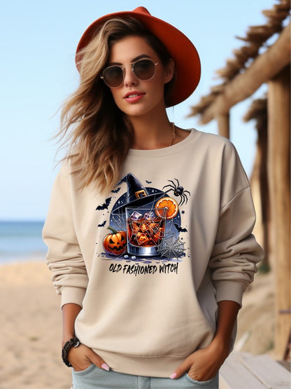 Old Fashioned Witch Graphic Sweatshirt (PLUS)