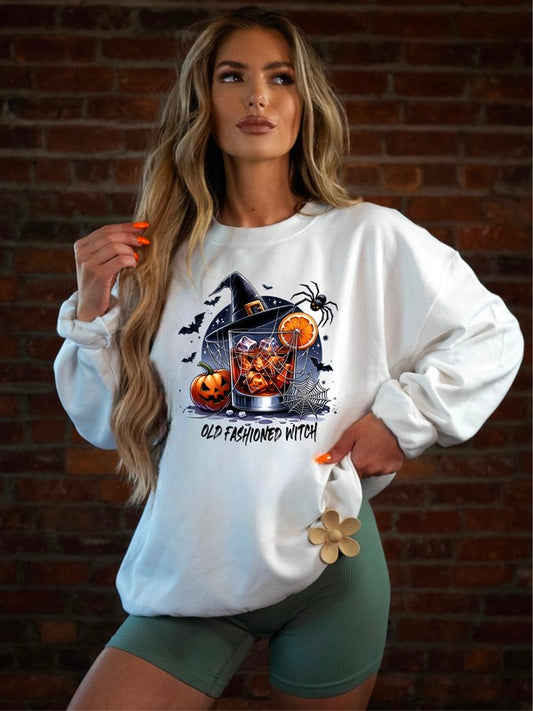 Old Fashioned Witch Graphic Sweatshirt (PLUS)