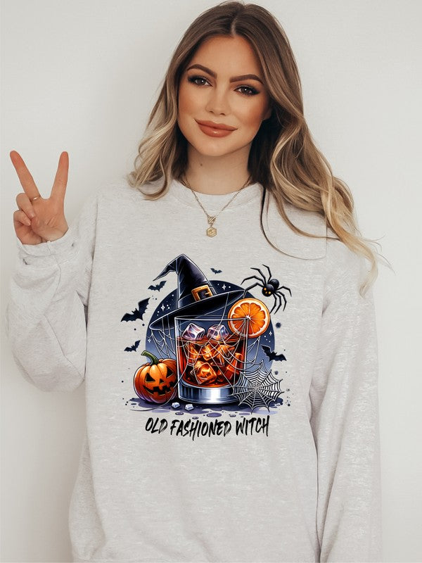 Old Fashioned Witch Graphic Sweatshirt (PLUS)