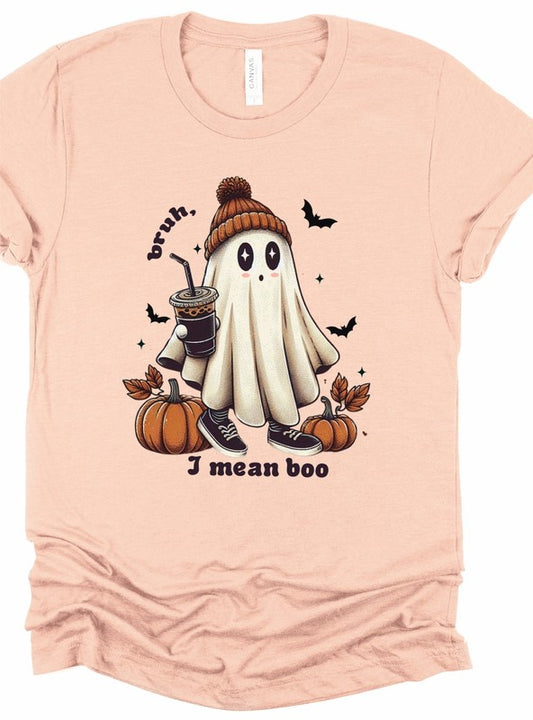 Bruh I Mean Boo Graphic Tee, T Shirt (PLUS)