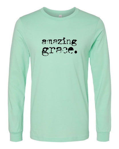 Amazing Grace Long Sleeve Graphic Tee- PLUS