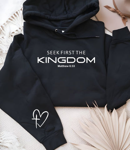 Seek First The Kingdom Graphic Hoodie- Plus