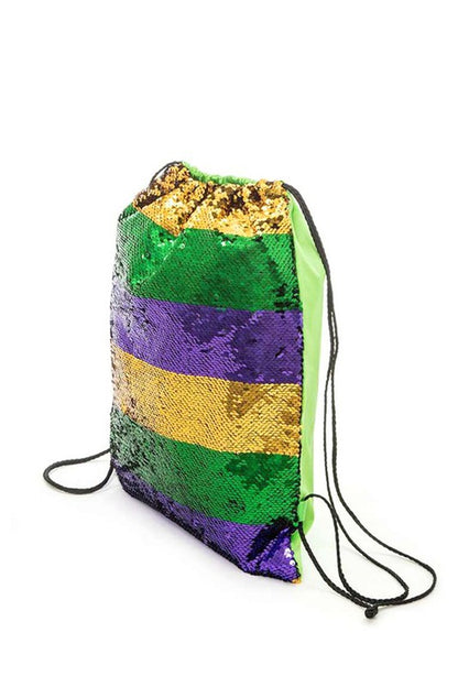 Sparkle & Celebrate Sequin Mardi Gras Backpack