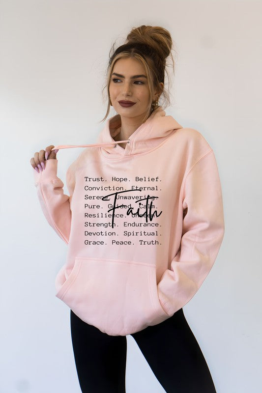 FAITH Words Graphic Hoodie- PLUS