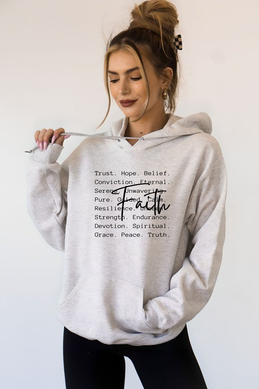 FAITH Words Graphic Hoodie- PLUS