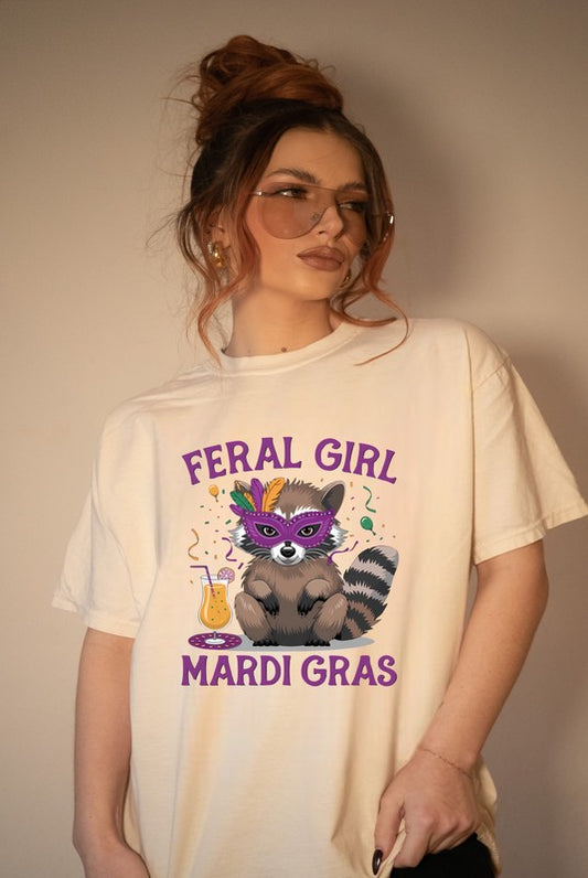 Feral Girl Mardi Gras Graphic Tee