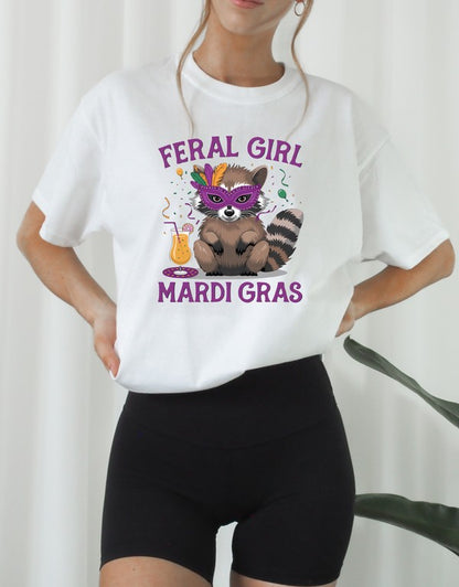 Feral Girl Mardi Gras Graphic Tee (PLUS)