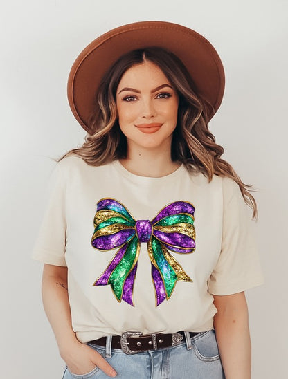 Mardi Gras Bow Graphic Tee