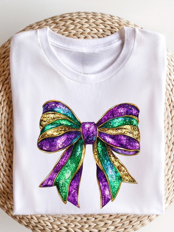 Mardi Gras Bow Graphic Tee