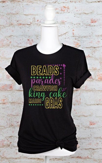 Mardi Gras Words Graphic Tee (PLUS)