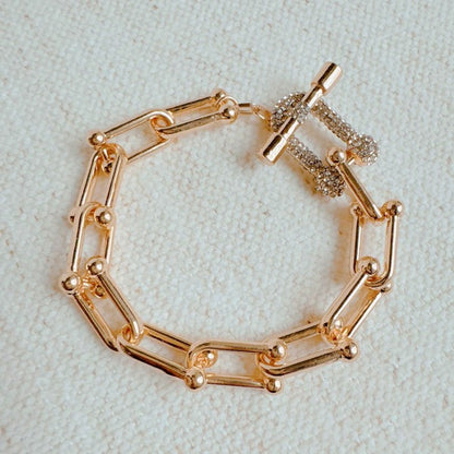 Sparkling U-Link Toggle Bracelet