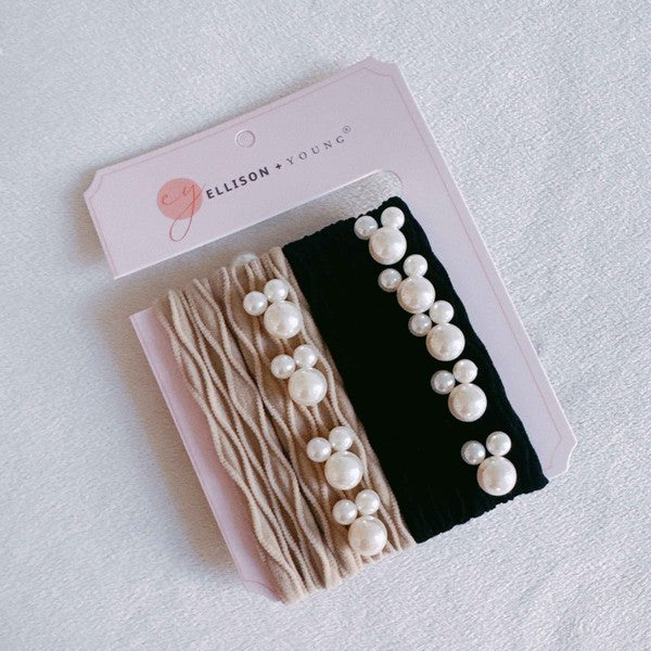 Pearl Bliss Hair Ties – Set of 4