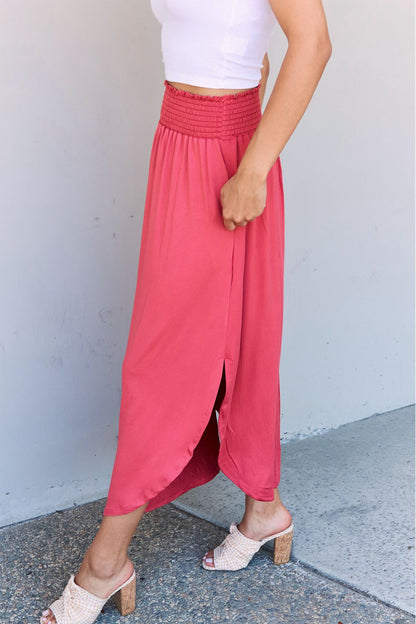 Comfort Princess High Waist Maxi Skirt-Cranberry