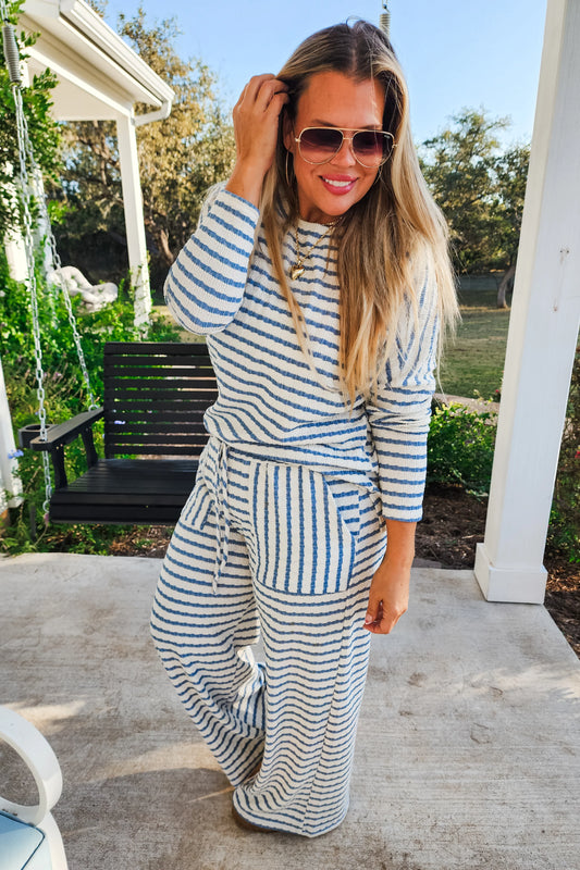 PREORDER- ALWAYS HOME STRIPE LOUNGE SET