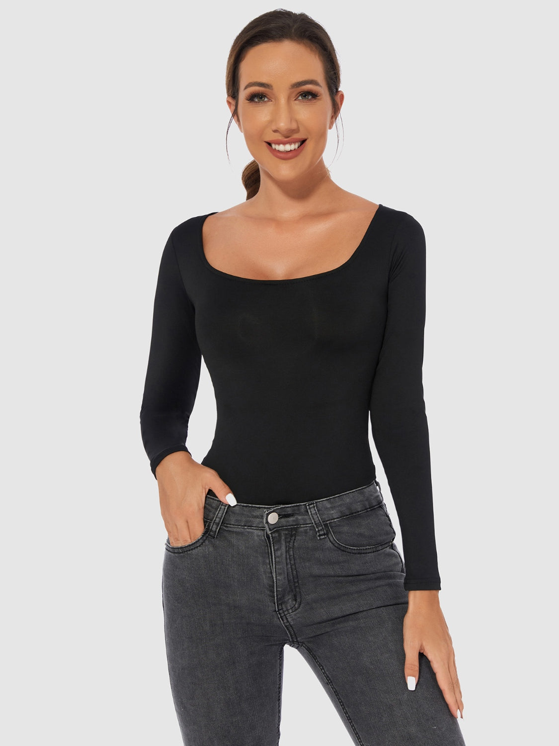 Preorder- Enjoy The View Scoop Neck Long Sleeve Bodysuit