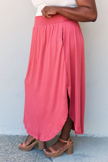 Comfort Princess High Waist Maxi Skirt-Cranberry