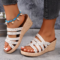 PREORDER - Live, love, laugh, repeat Crisscross Wedge Sandals