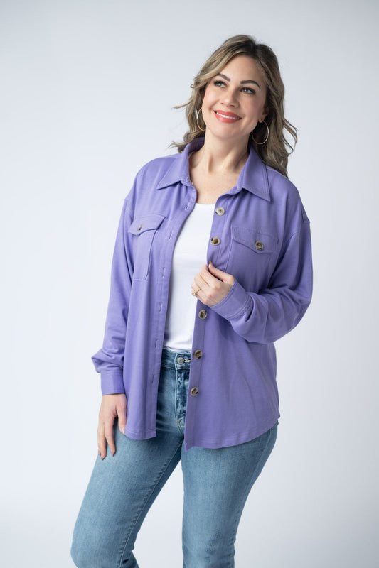 Michelle Mae Brenna Button Down Top - Purple