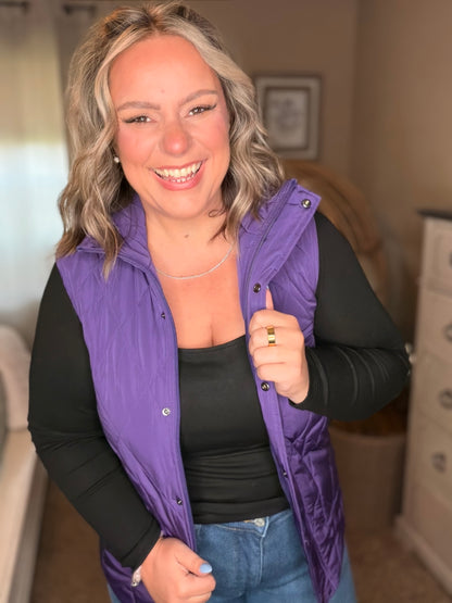 Michelle Mae Remy Zip Up Vest - Purple
