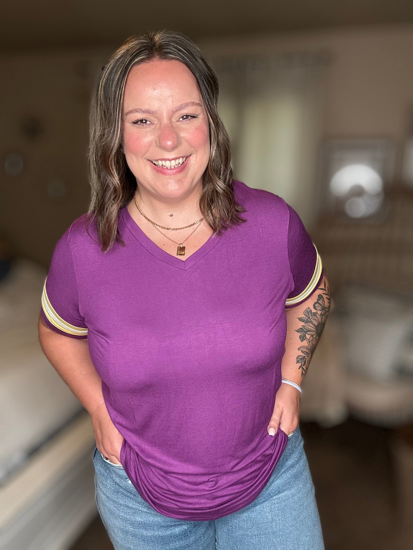 Michelle Mae GameDay Tessa Short Sleeve Top - Minnesota