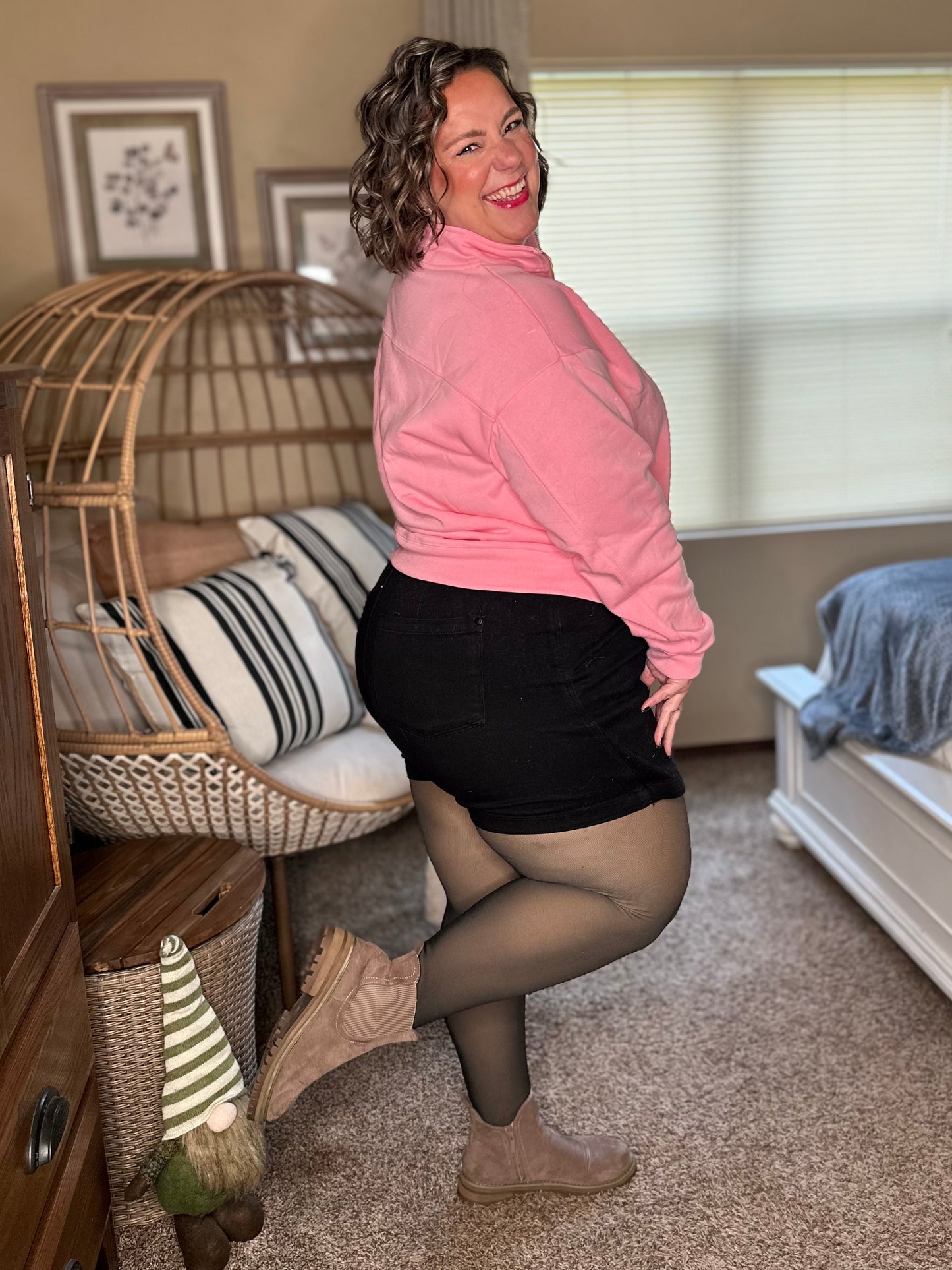 Sweater Weather Half Zip High Neck Pullover in Dark Pink