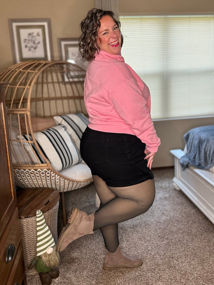 Sweater Weather Half Zip High Neck Pullover in Dark Pink