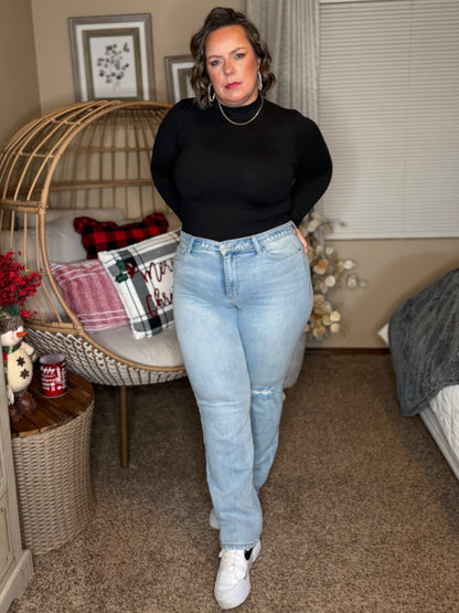 Simple Situation Mock Neck Bodysuit