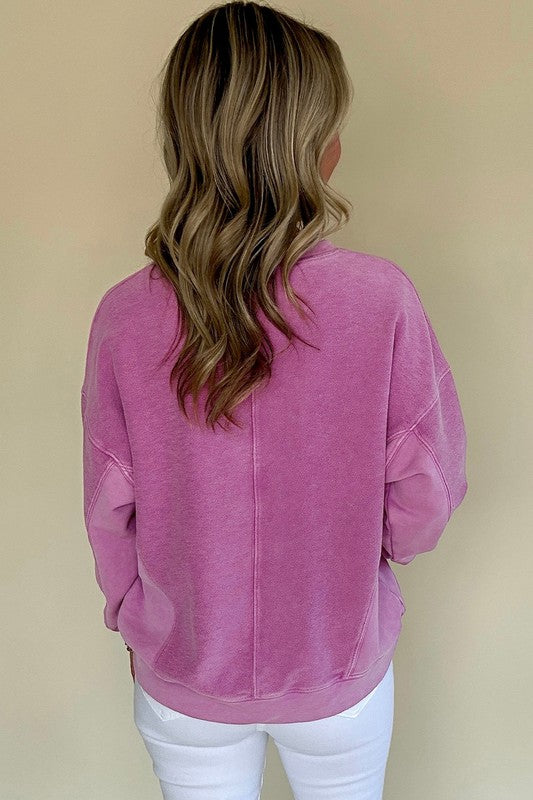 Trendy Notch Neck Sweatshirt