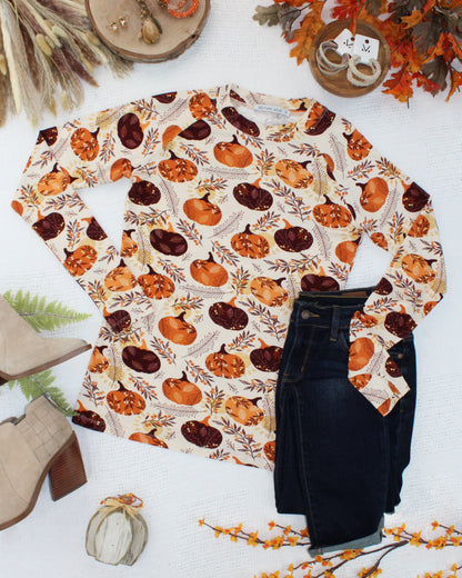 Michelle Mae Blair Long Sleeve Top - Autumn Gourds