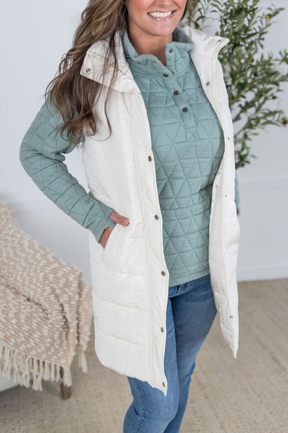 Michelle Mae Harlow Long Vest - Cream