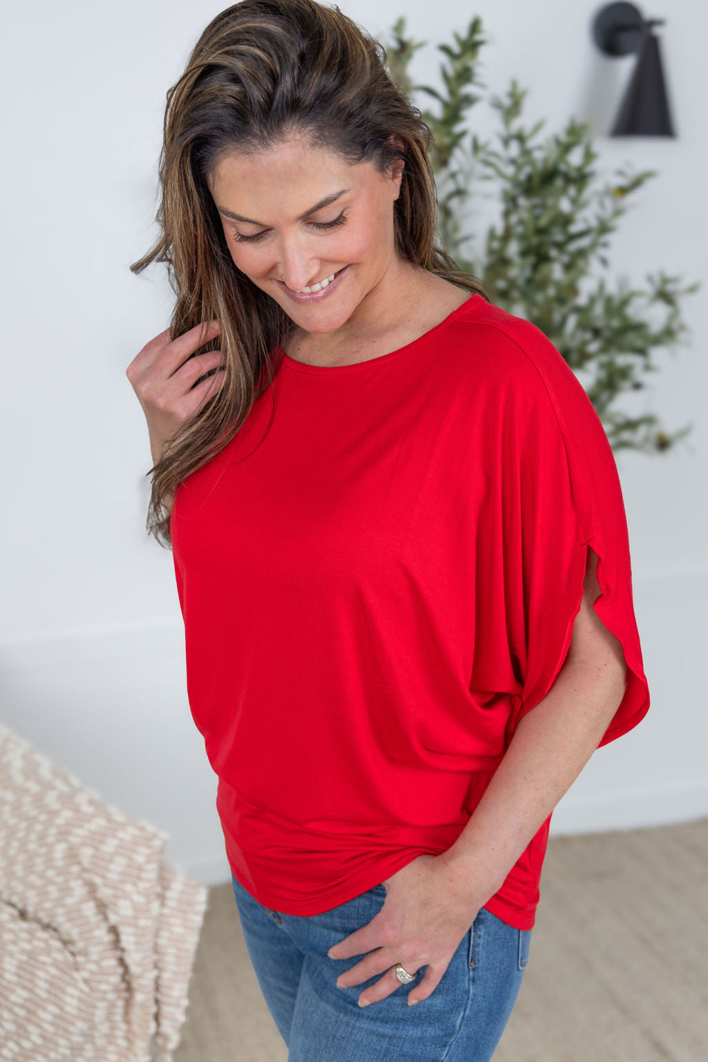 Michelle Mae Darcy Dolman Top - Red