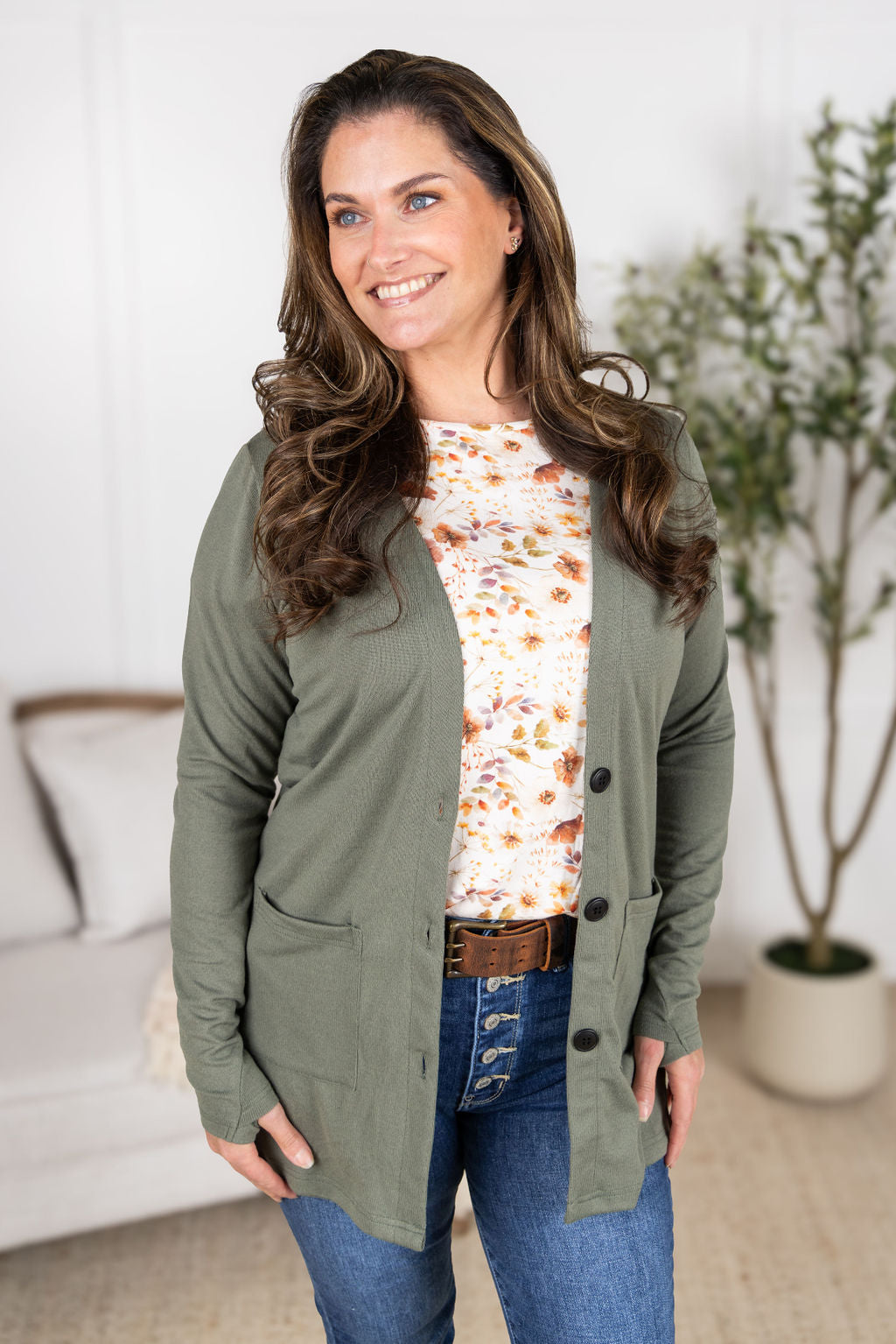 Michelle Mae Cori Cardigan - Sage