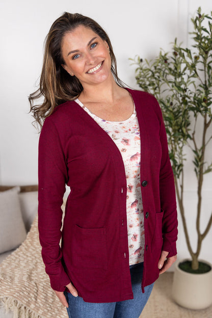 Michelle Mae Cori Cardigan - Burgundy