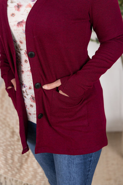 Michelle Mae Cori Cardigan - Burgundy