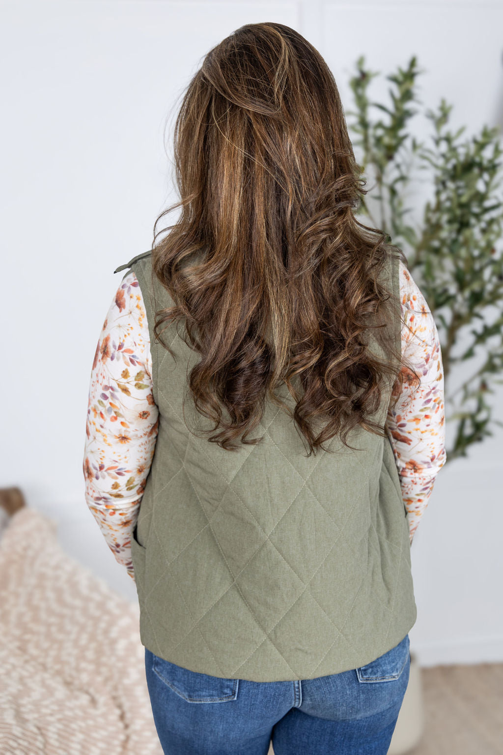 Michelle Mae Remy Zip Up Vest - Heathered Sage