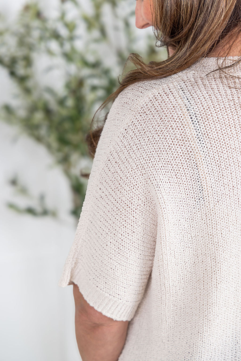 Michelle Mae Hallie Open Knit Top - Cream