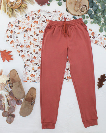Michelle Mae Cloud Joggers - Brick