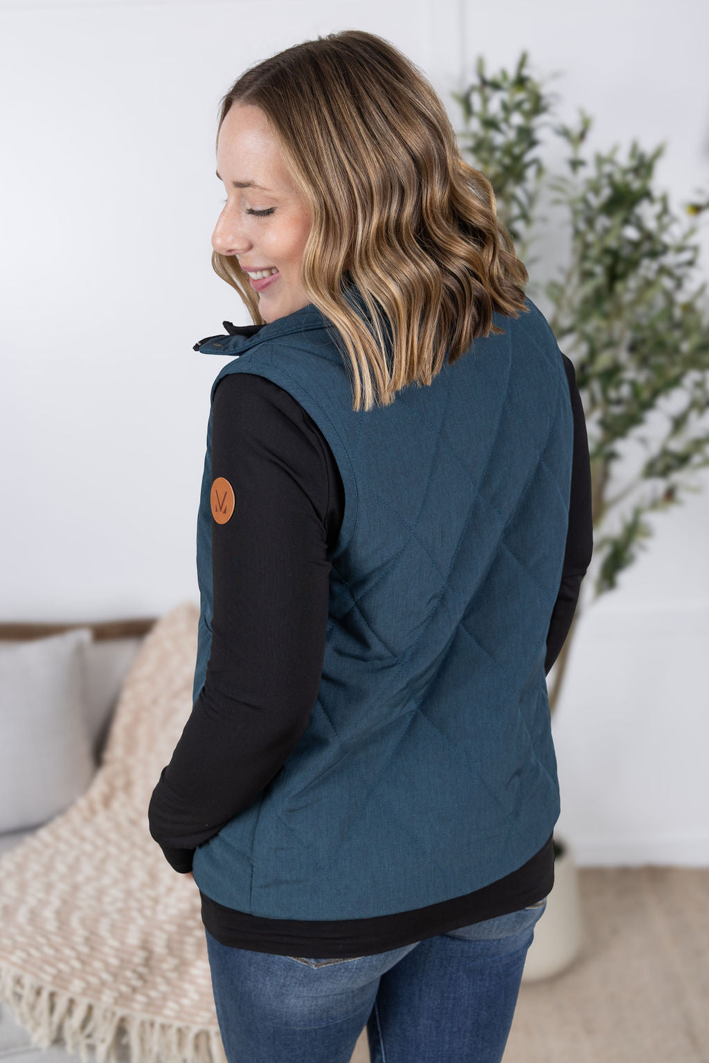 Michelle Mae Remy Zip Up Vest - Teal
