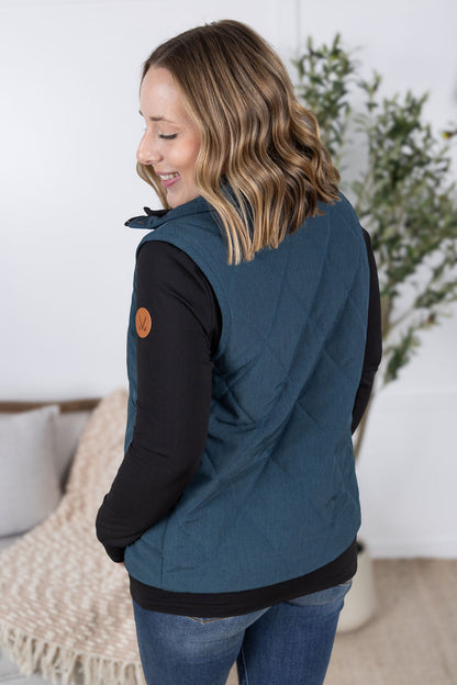 Michelle Mae Remy Zip Up Vest - Teal