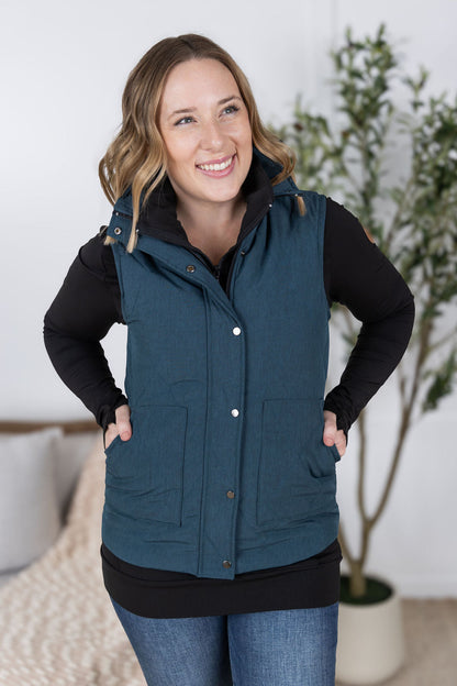 Michelle Mae Remy Zip Up Vest - Teal
