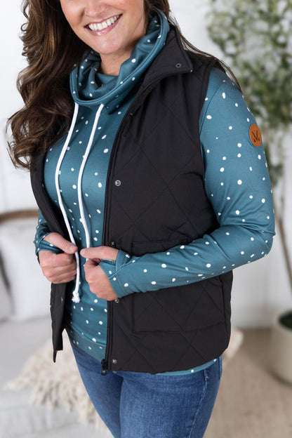 Michelle Mae Remy Zip Up Vest - Black