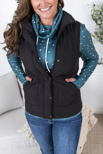 Michelle Mae Remy Zip Up Vest - Black