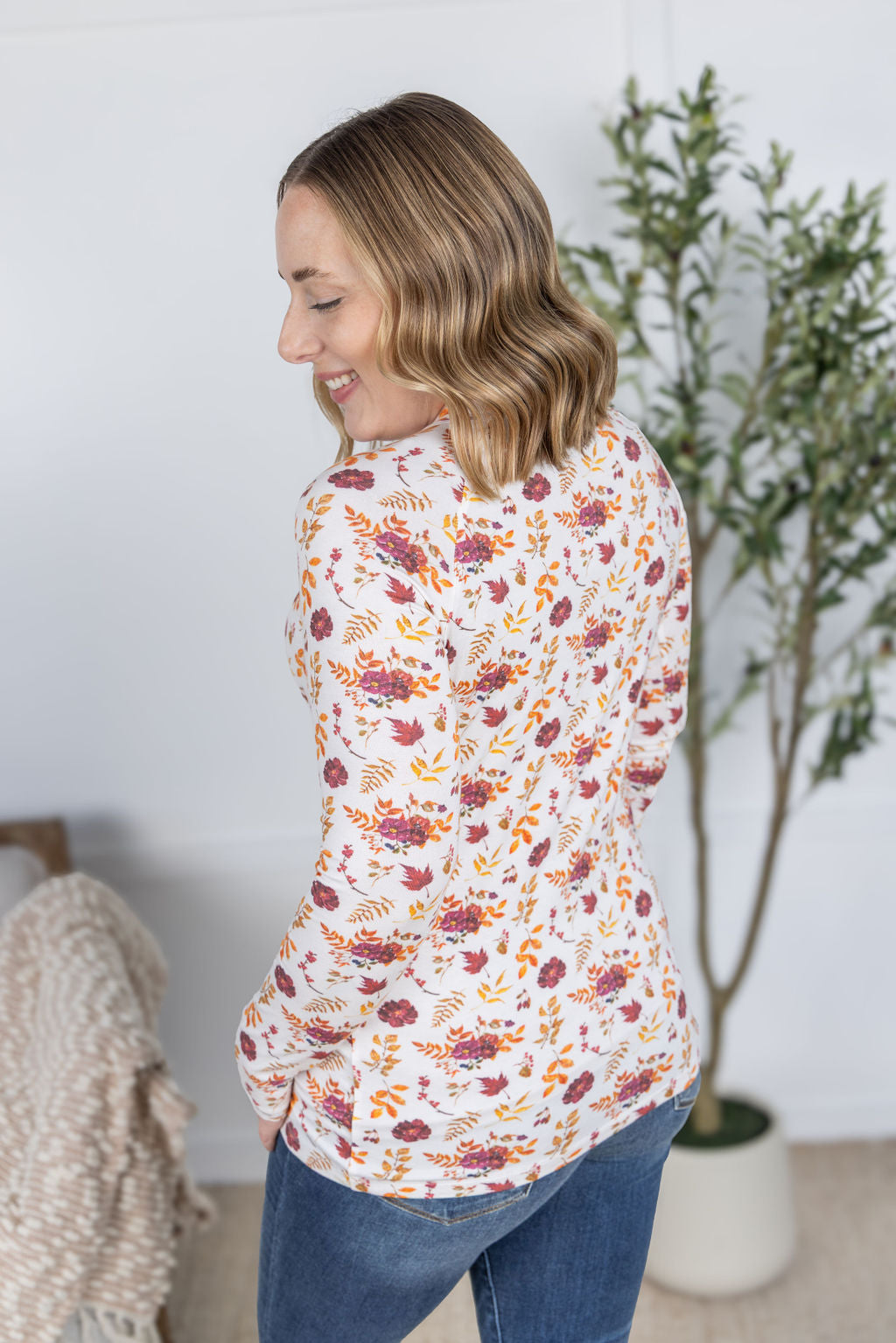 Michelle Mae Blair Long Sleeve Top - Autumn Floral