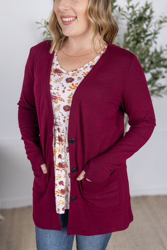 Michelle Mae Cori Cardigan - Burgundy