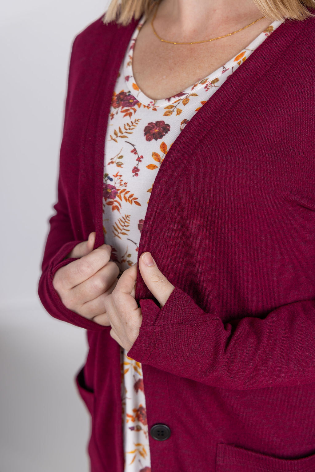 Michelle Mae Cori Cardigan - Burgundy