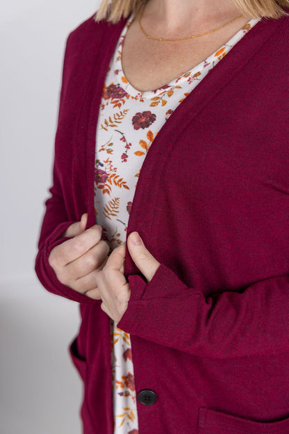 Michelle Mae Cori Cardigan - Burgundy